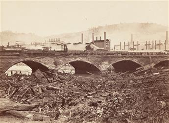 (NATURAL DISASTERS--W.S. BELL) A selection of 12 photographs documenting the catastrophic Johnstown Flood, Pennsylvania.